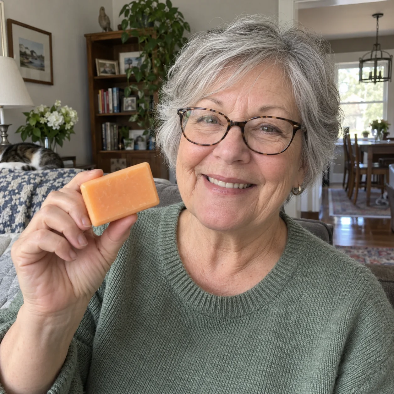 Woman enjoying her daily skincare ritual