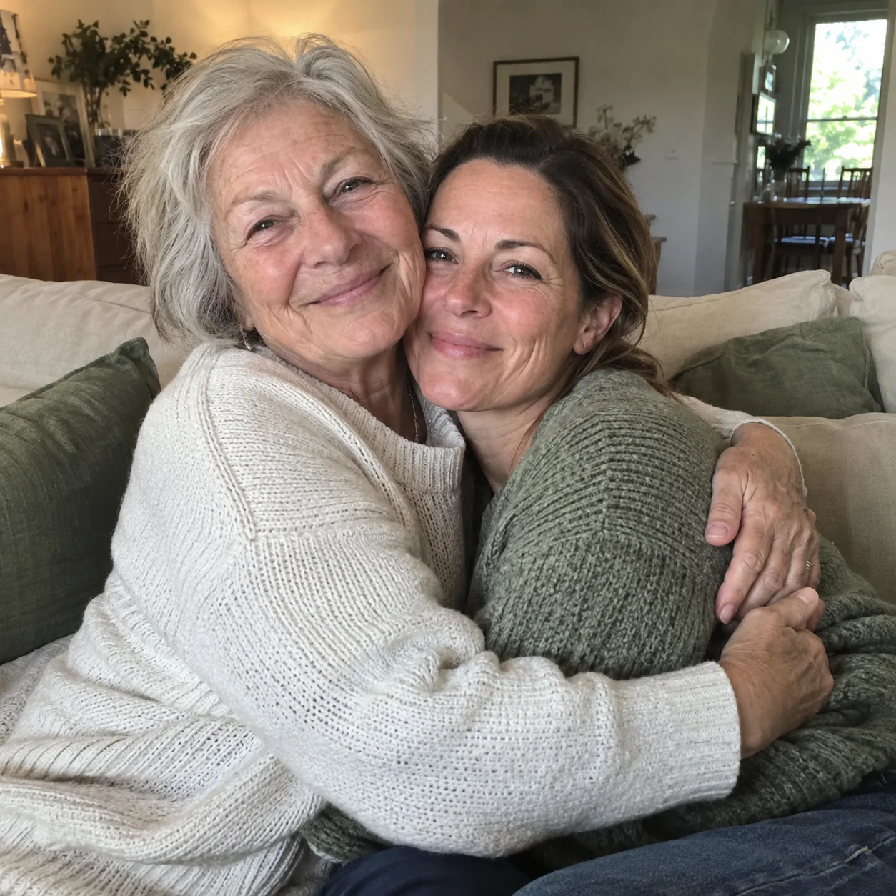 Mother and daughter sharing a close moment
